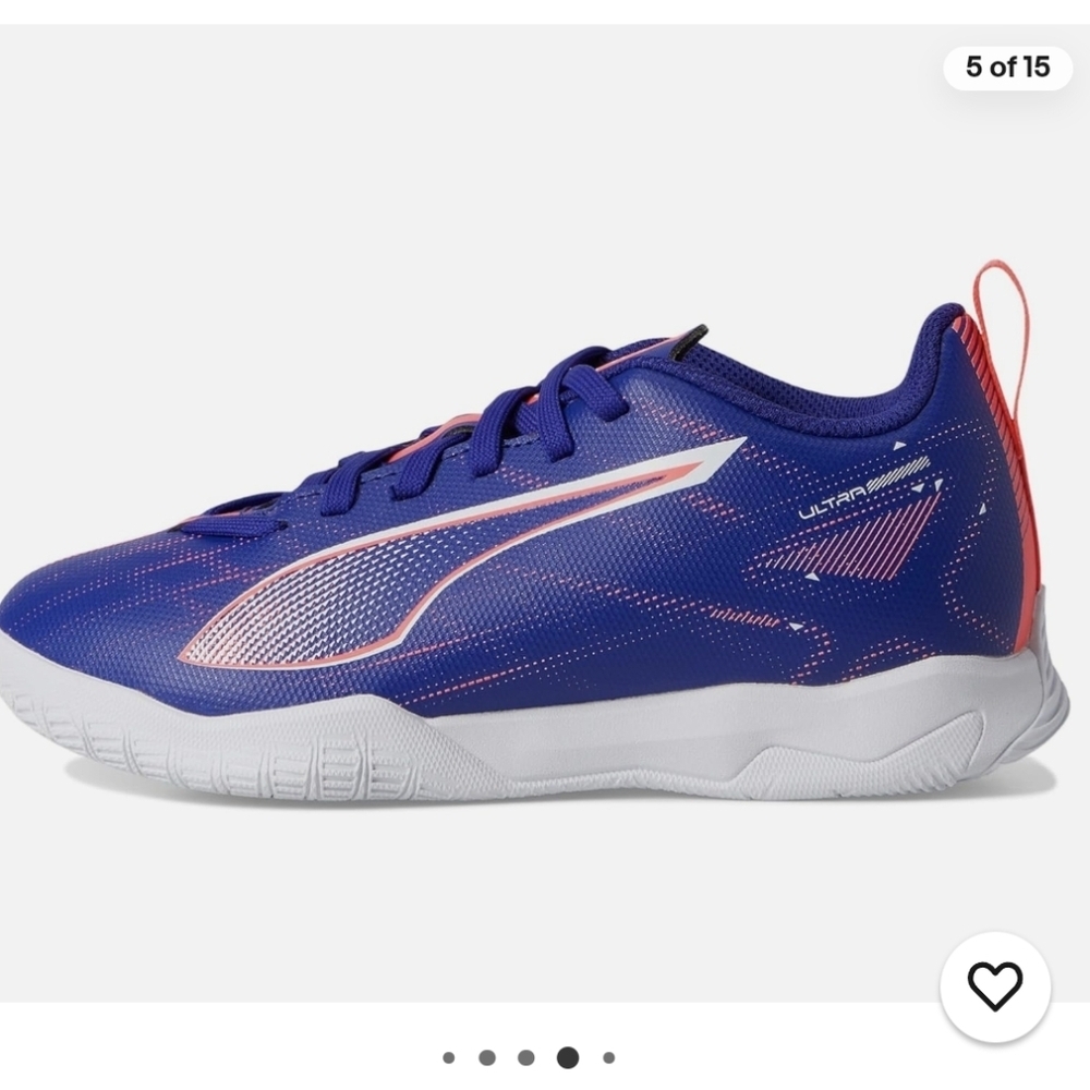 PUMA Kids Ultra 5 Play It Jr lapis lazuli/puma white Indoor Training Shoes Sz 1 - Picture 6 of 12